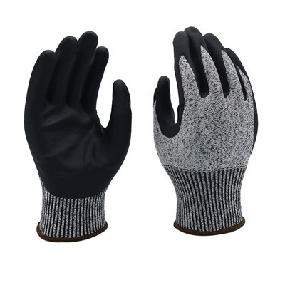 13G mikroskum nitrilbelagte skærebestandige handsker