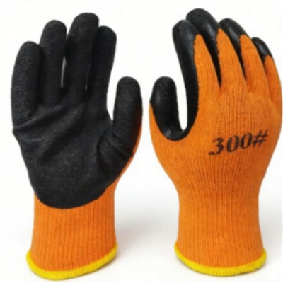 10 Gauge Terry Liner Crinkle Latex Coating Handsker